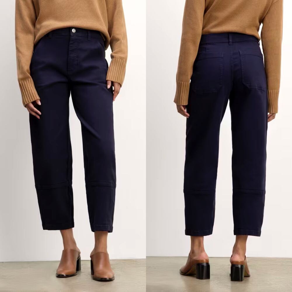 Everlane The Utility Barrel Pant Original Cotton Navy Blue Women's 4 NWT